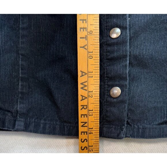 BDG Urban Outfitters Corduroy Mini Skirt Button-Front A-Line M Black Y2K - Picture 5 of 9